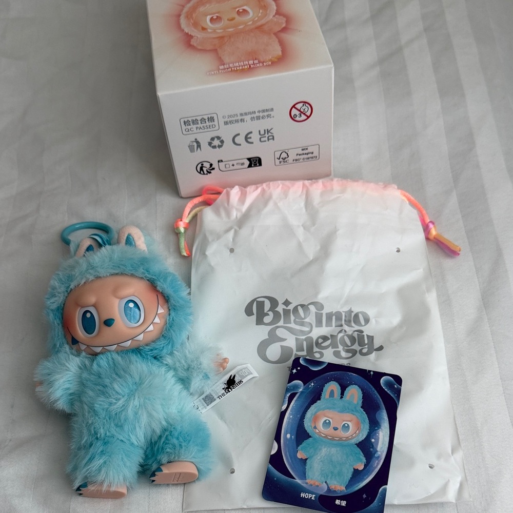 Big Into Energy Blue Fuzzy Doll Plush - Cute Collectible Toy